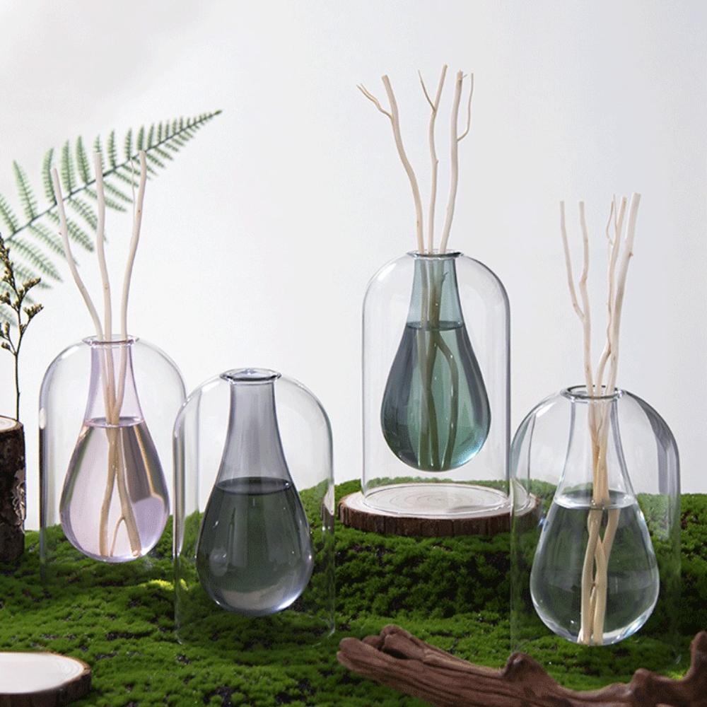 Минималистичная двустенная стеклянная бутылка для ароматерапии, многоразовая бутылка-диффузор с ротанговыми палочками для домашнего декора, ванной комнаты, подарки