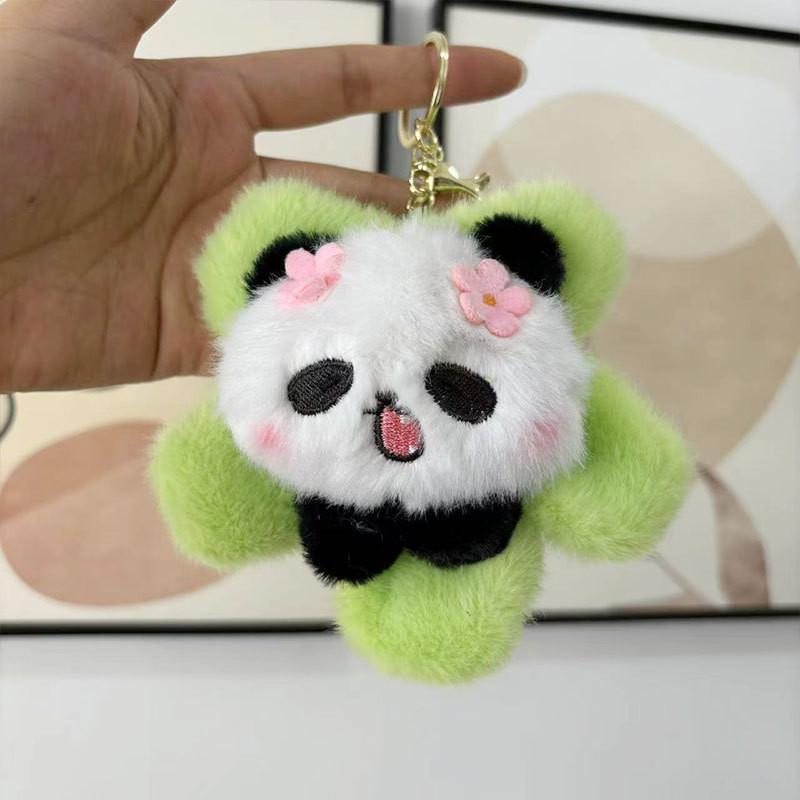 Creative Sunflower Panda Plush Toy Adorable Keychain Soft Stuffed Animal Gift 10-15cm