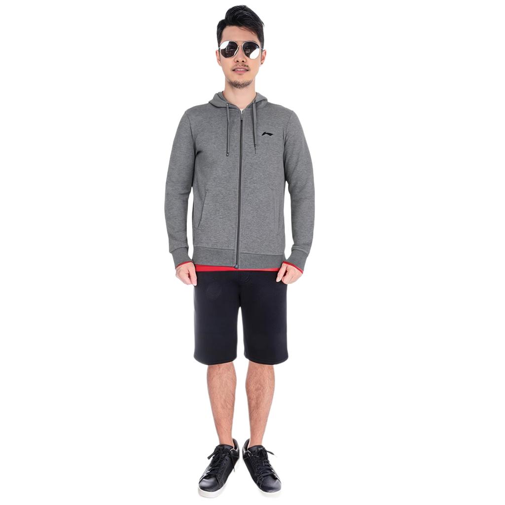 Свитшоты Li Ning Мужские Серые С Капюшоном Утепленные Обычные AWDRH23-2