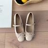 Gentle Square Head Shallow Mouth Mary Jane Single Shoes Women's 2025 New Polka Dot Bow Inner Height Increase Versatile Commuter Ladyshoes