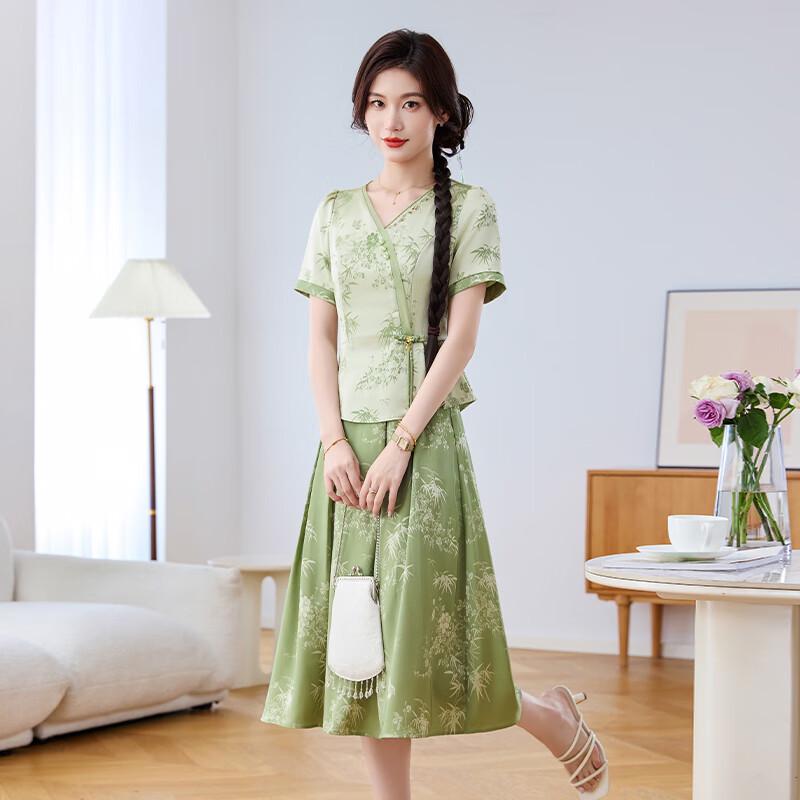 New Chinese Style Cheongsam Two-piece Set