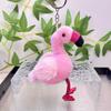 Lively Flamingo Plush Toy Hanging Keychain In Red Yellow And Orange Shades