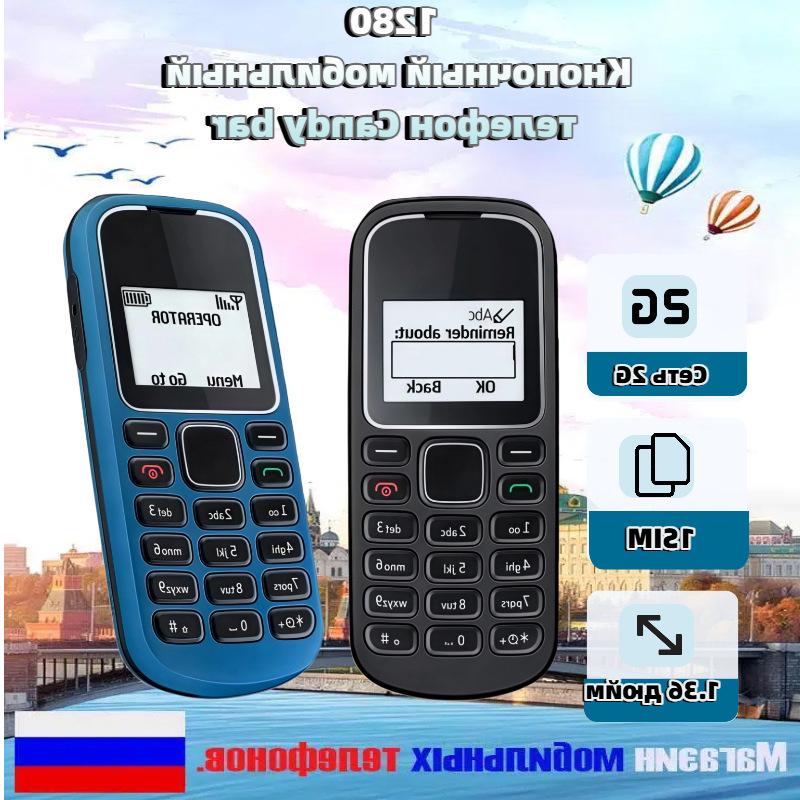 GSM2G Кнопочный телефон для пожилых: Компактный Candybar с кнопками, идеально подходит для резервного использования и зарубежных поездок.
