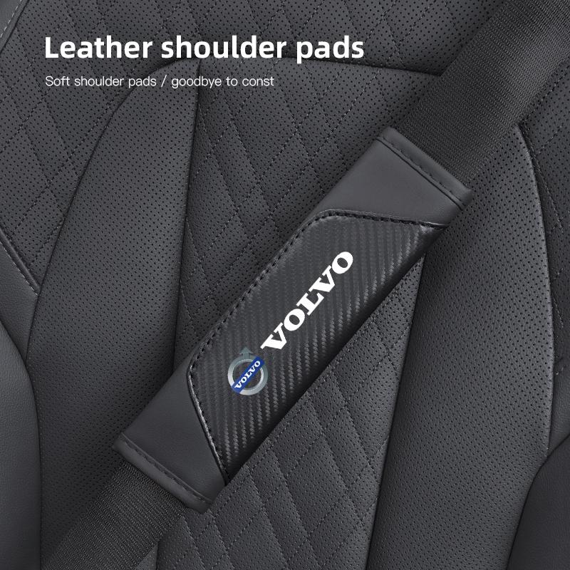 Car Safety Belt Cover Pads Auto Leather Shoulder Cushion Accessories For Volvo Xc60 Xc90 V40 V60 S60 V50 V90 S80 C40 XC40 V70 BY0 kyzm5