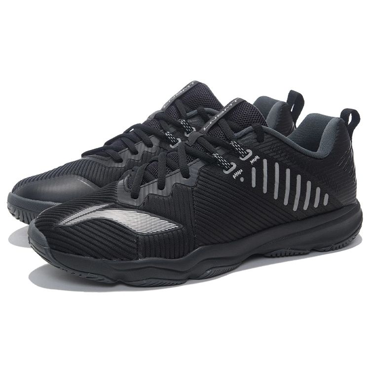 Li-Ning Мужские кроссовки для бадминтона Chameleon TD Professional Competition Shock Absorbing Non-Slip с низким верхом, черные AYTP031-11