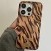 Корейский стиль Чехол для телефона с принтом зебры, коричневый, для iPhone 17/16 Pro Max и 15/14/13, с ощущением высокого качества