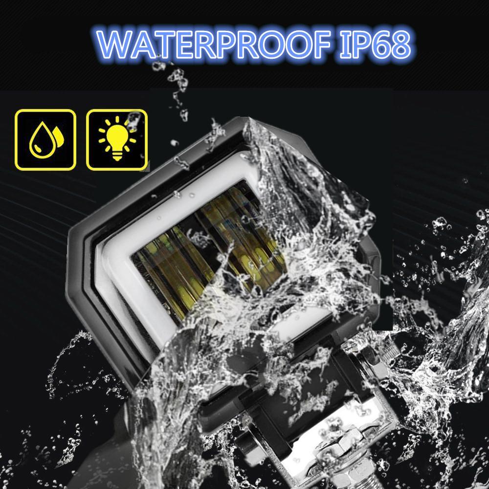 2 шт. 3 дюйма 12 В 24 В 6500 К 40 Вт Водонепроницаемый CREE Светодиодный Ангельские глазки Световая панель Внедорожник Автомобиль Лодка светодиодный Рабочий свет Точечный свет