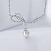 S999 Pure Silver Pearl Pendant Bow Clavicle Chain Niche Design Elegant Necklace