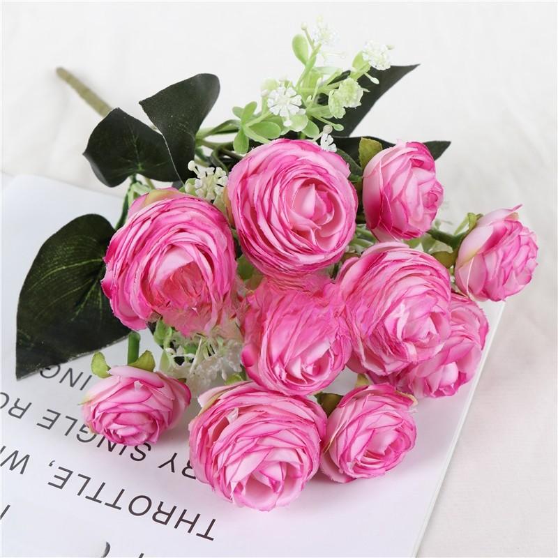 Букет искусственных роз из шелка для украшения дома и свадьбы