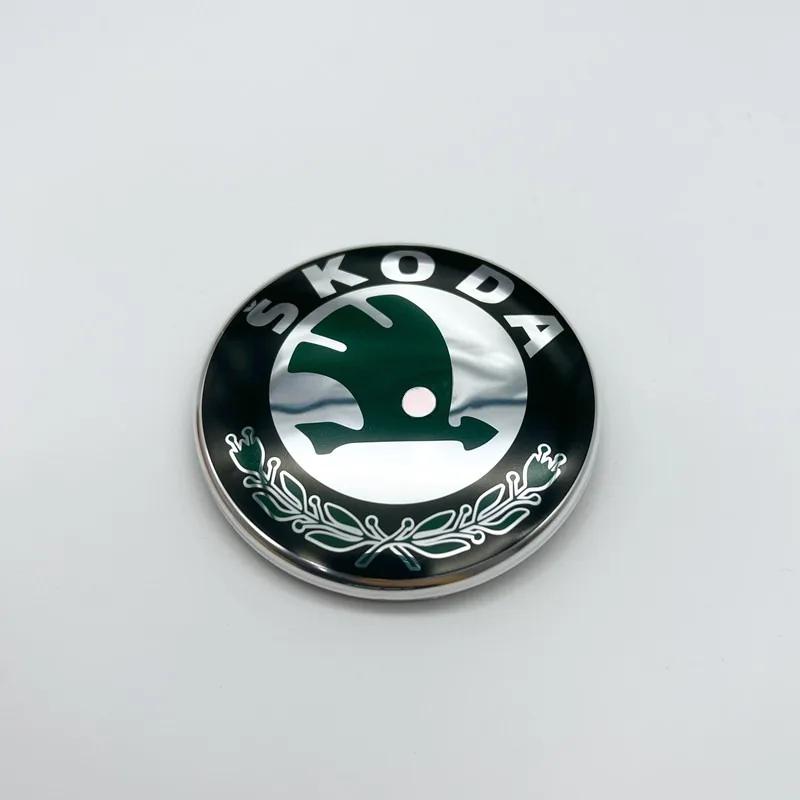Car Sticker 2025 New 80/90/100mm 3D logo Car Front Bonnet Grill Rear Trunk Emblem Badge Sticker For Skoda Fabia Rapid Superb Oct