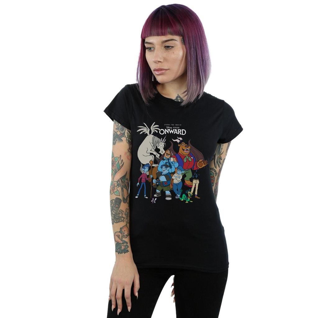 Disney Womens/Ladies Onward Character Collage Cotton T-Shirt
