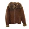 Винтажная куртка 80-х годов из мягкой овчины мутон 9 Коричневая овчина кожа боа женская б/у