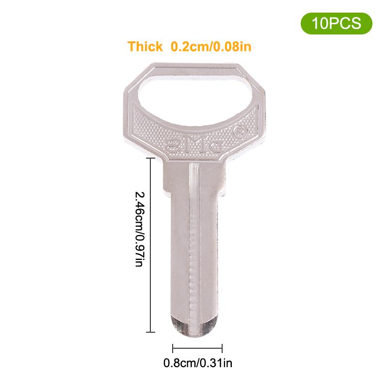 10 шт. Заготовка ключа со средним пазом, маленькая квадратная, компьютерная пробивка DMS, заготовка ключа, замок с отпечатком пальца, кодовый замок, заготовка