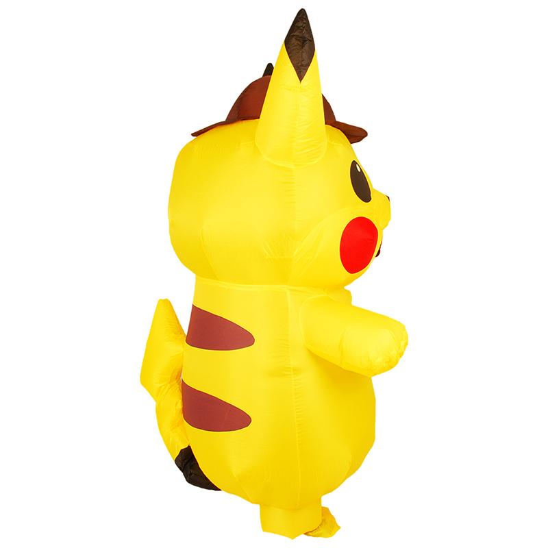 Adult Kids Mascot Detective Pikachu Inflatable Costume Cosplay Dress Halloween