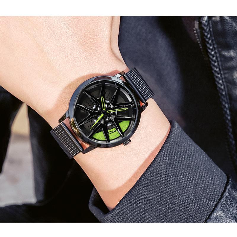 SANDA Новые крутые мужские кварцевые часы с колесным циферблатом, повседневные сетевые мужские часы