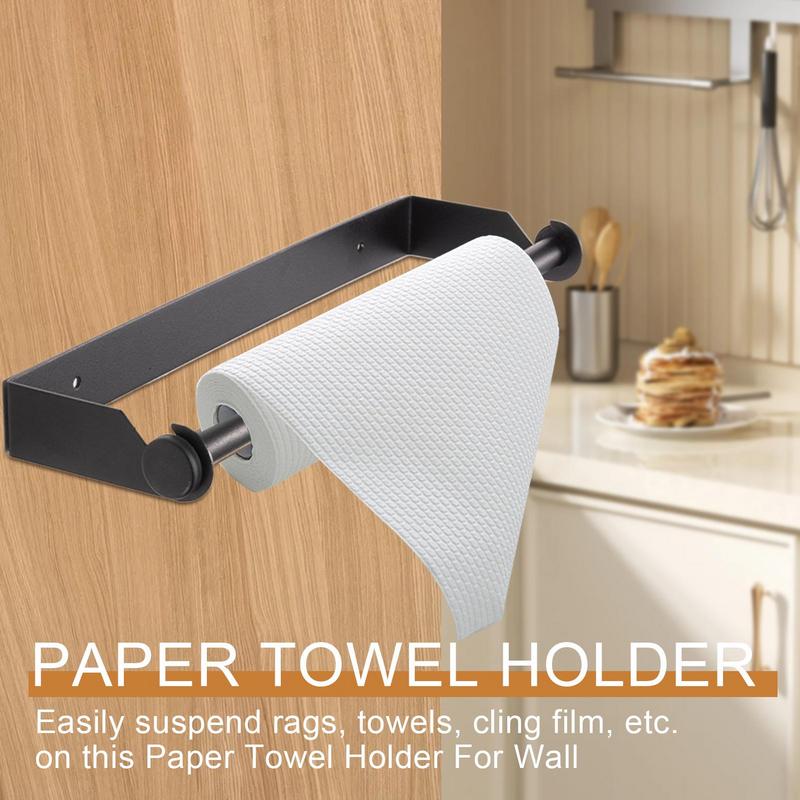 Настенный держатель для бумажных полотенец, органайзер для рулонов, самоклеящийся или сверлящий, из нержавеющей стали, стойка для бумажных полотенец под шкаф для кухни