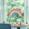 Reflective Rainbow Glass Stickers Colorful Flower Decals Sunlight Dispersing Window Films PVC Clings for Home Decors
