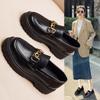 British Style with Skirt Small Leather Shoes Women's 2025 Autumn New Japanese Muffin Bottom Loafers Fashion Versatile Single Shoes