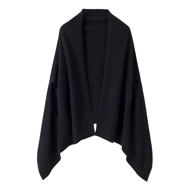 Универсальная шаль из 100% чистого кашемира: Модный теплый шарф-накидка для шеи и плеч, однотонный шарф и кардиган-накидка для кондиционированного воздуха.