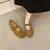 French Retro Flat-soled Suede Mary Jane Single Shoes Women's Shoes 2025 New Spring and Autumn Versatile Soft-soled Commuter Shoes