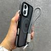 Роскошный матовый чехол для телефона Magsafe со шнурком для iPhone 17 16 15 14 13 12 11 17 Pro Max Air Магнитный цветной бампер Задняя крышка