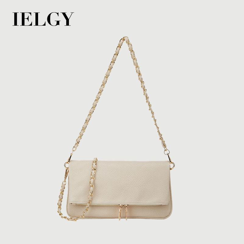 Ielgy Lychee Pattern Underarm Chain Small Bag Simple Fashion Small Square Bag One Shoulder Diagonal