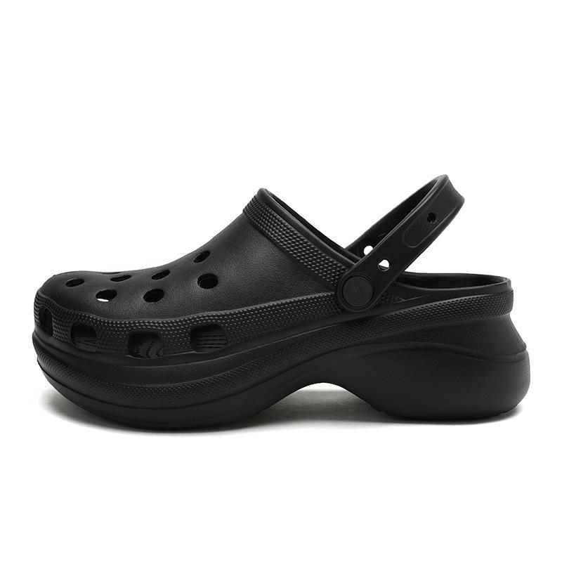 Новые женские летние сандалии и шлепанцы на толстой подошве на высоком каблуке, нескользящая износостойкая пляжная обувь с дезодорантом и дырками