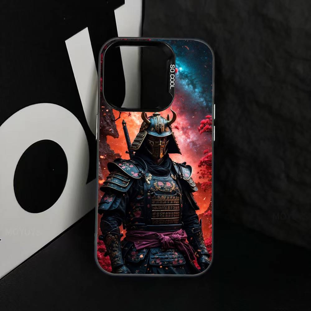 J-Japanese Bushido S-Samurai Phone Case For iPhone 17,16,15,14,13,12,11 Plus,Pro Max,XS,Colored Silver Plated Inside Cover