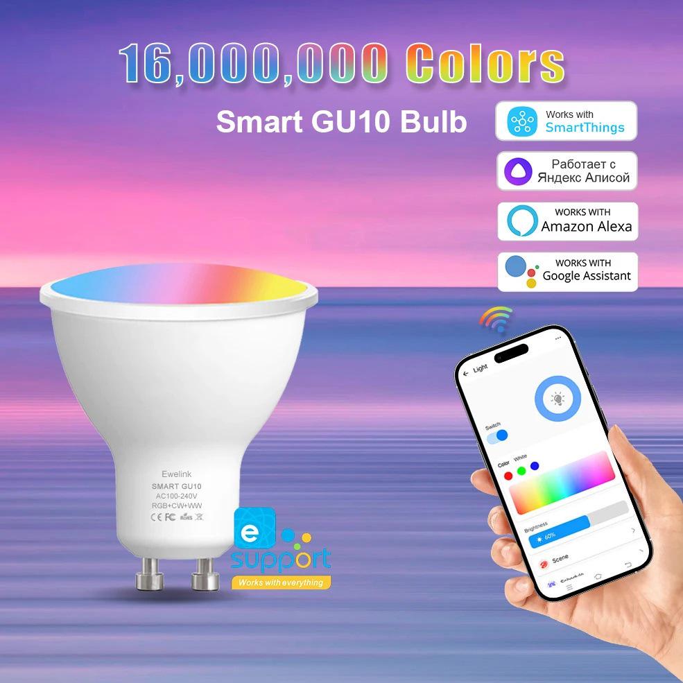 EWeLink Умная цветная Zigbee лампа с голосовым управлением Alexa и Google