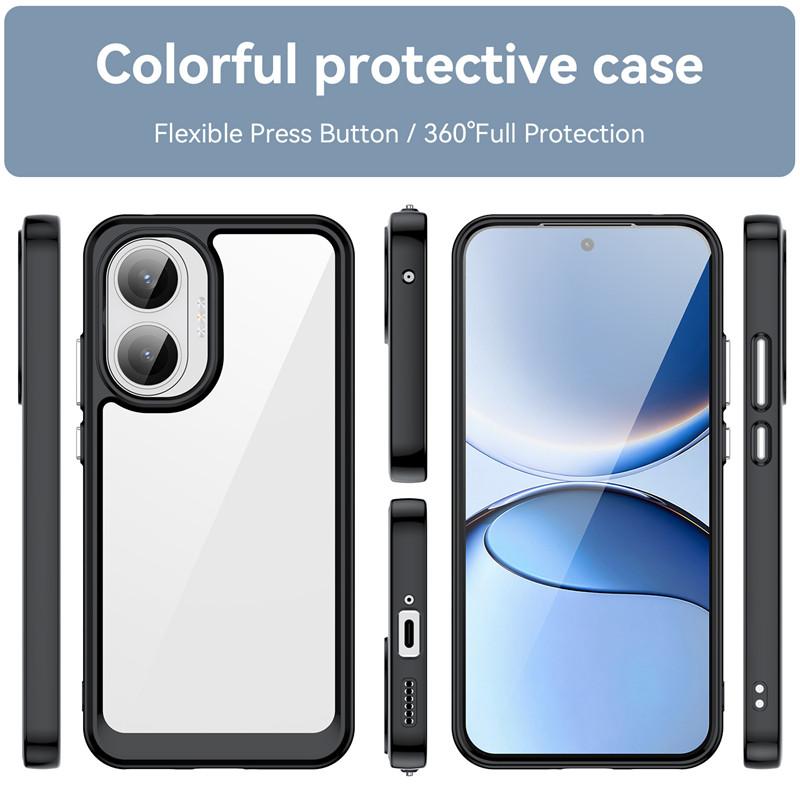 Чехол для Xiaomi Poco F7 Чехол Poco F7 ТПУ ободок Акриловая задняя панель Прочный бампер Защитный Чехлы для телефона На Poco F7 Funda