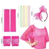 Leg Warmers Fishnet Shirt Necklace Set Gloves Choker Necklace  for 80s Theme Party Costumes