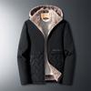 Мужское зимнее пальто из овчины большого размера с толстым капюшоном для папы, пальто с хлопковой подкладкой для людей среднего и пожилого возраста