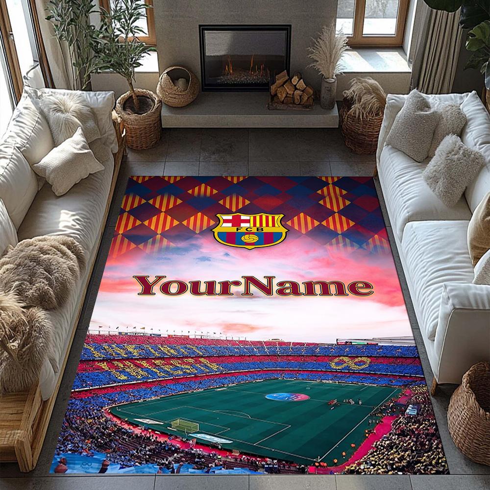 Fc Barcelona Customizable Name Floor Mat Suitable for Balcony Bedrooms Decorate room Hallway Anti-slip Rug Decorate Offices Spiritual Gift