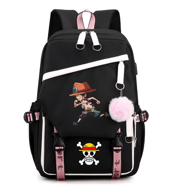 Японские мультфильмы комиксы One Piece Рюкзак с принтом с USB-интерфейсом Зарядка Рюкзак Сумка для ноутбука 0032