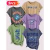 Follow a specific direction Five-piece set of women's short-sleeve tops Ocean Turtle Theme Vintage Print Elegant summer clothing Sleeveless