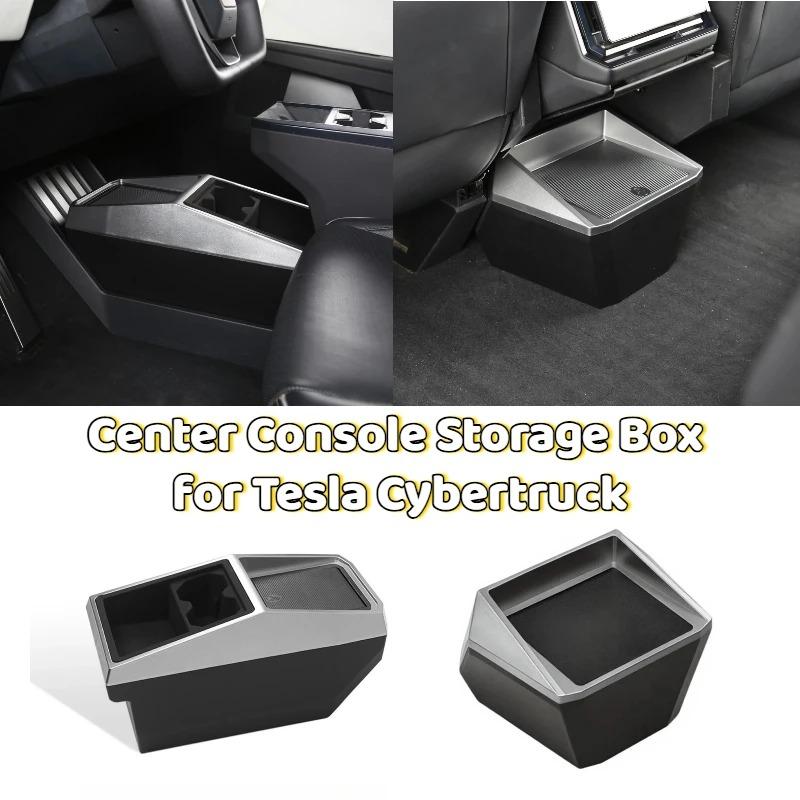 For Tesla Cybertruck 2024-2026 Center Console Under Storage Box Water Cup Holder Support Organization Tray ABS Car Accessories