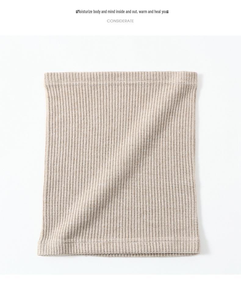 Chunky Wool Vertical Stripe High-Collar Neck Warmer Scarf – Autumn/Winter Cold-Proof Dickey