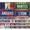 Vintage France City Plate PARIS/LYON/MARSEILLE Flag Poster Metal Plaque Aluminum Sign Man Cave Garage Club Bar Cafe Wall Decor