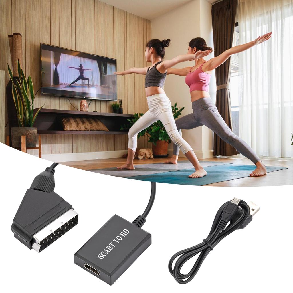 Портативные SCART на HDMI Конвертеры с питанием от USB для передачи аудио и видеосигнала Plug and Play Выход 1080p/720p