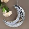 Retro Disco Moon Pendant - Reflective Party Decor