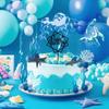 Украшения для торта Океан Топпер для торта Акула Фигурки Акулы Украшение Океанская Тема Синий Шар Декор для торта Морской Топпер для кекса
