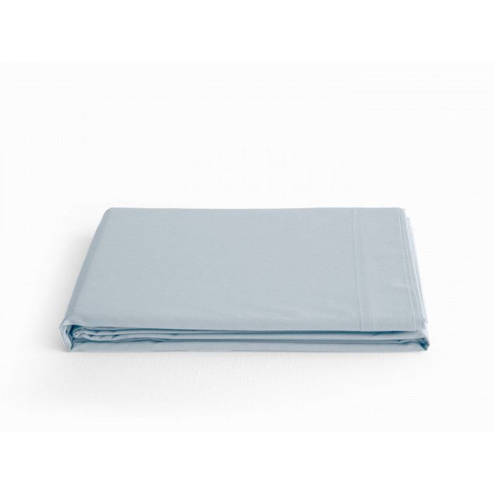 Drap plat percale pur coton peigné longues fibres 80 fils/cm² Vent du sud - 270x300 - Glacier