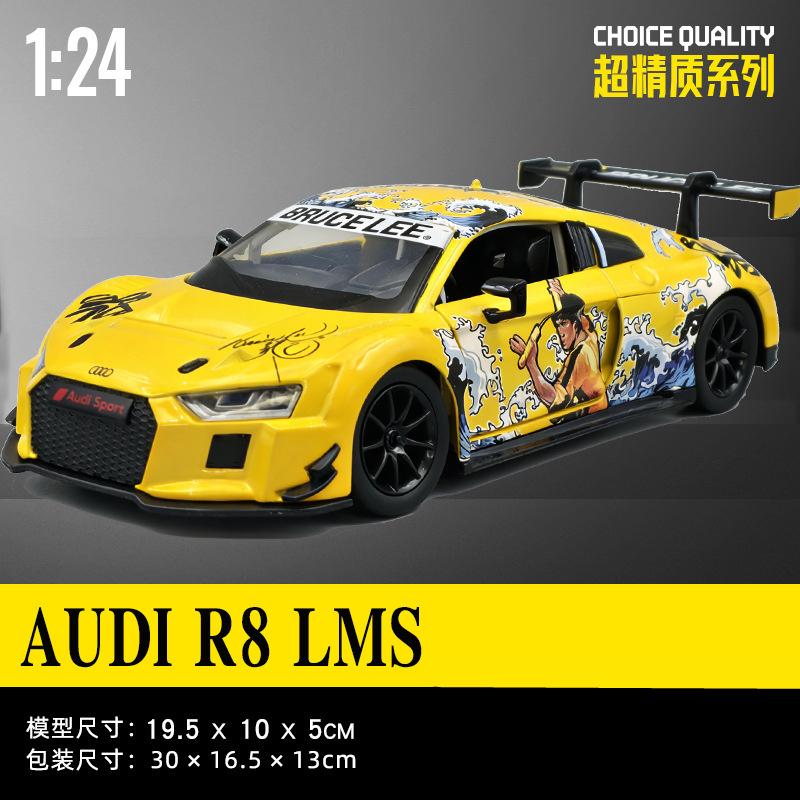 1:24 BMW M4 GT3 Спортивный Автомобиль из Сплава Модель Литой Металлический Игрушечный Автомобиль Модель Транспортного Средства Симуляция Звука и Света Коллекция Детский Подарок