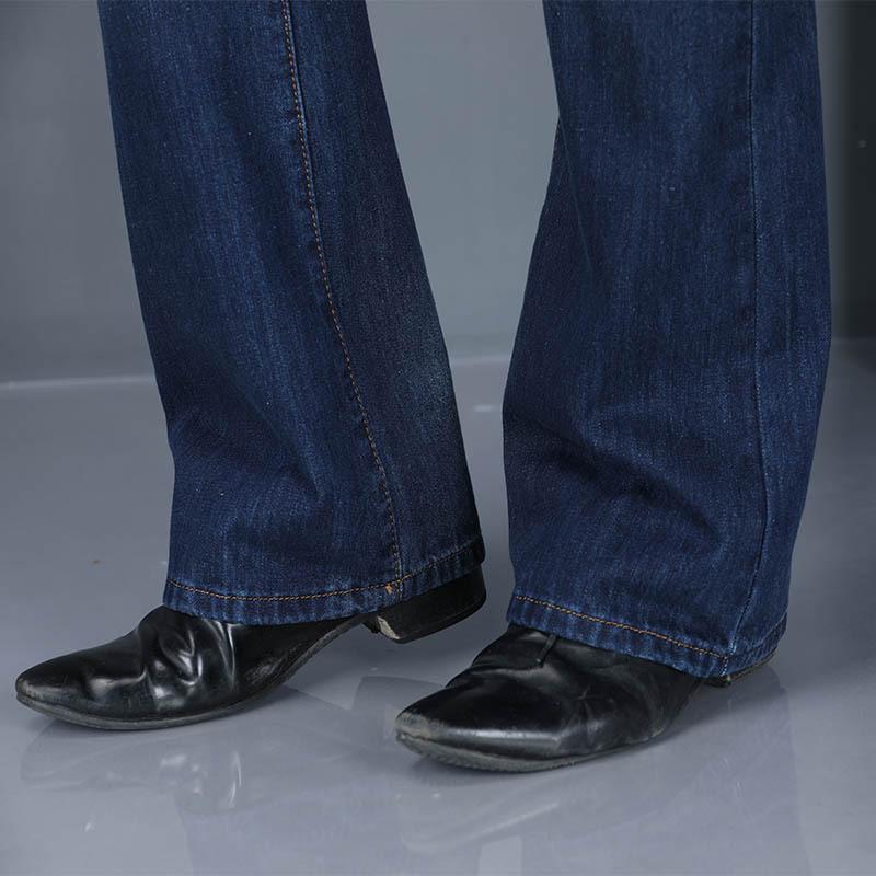Jeans For Men Men's Dark Blue Flared Jeans Boot Cut Leg Flared Loose Fit High Waist Jeans