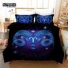 3D Aries Duvet Cover Set Twelve Constellations Bedding Set For Teens Kids Dorm Decor Microfiber Exotic Abstract Art Quilt Cover