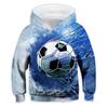 Boys And Girls Flying Football 3D Print Trendy Hoodie, Kids Cool Hip Hop Street Sports Casual Tops