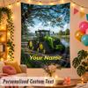 John Deere Personalized Wall Tapestry Custom Name Text Polyester Hanging Decor Home Room