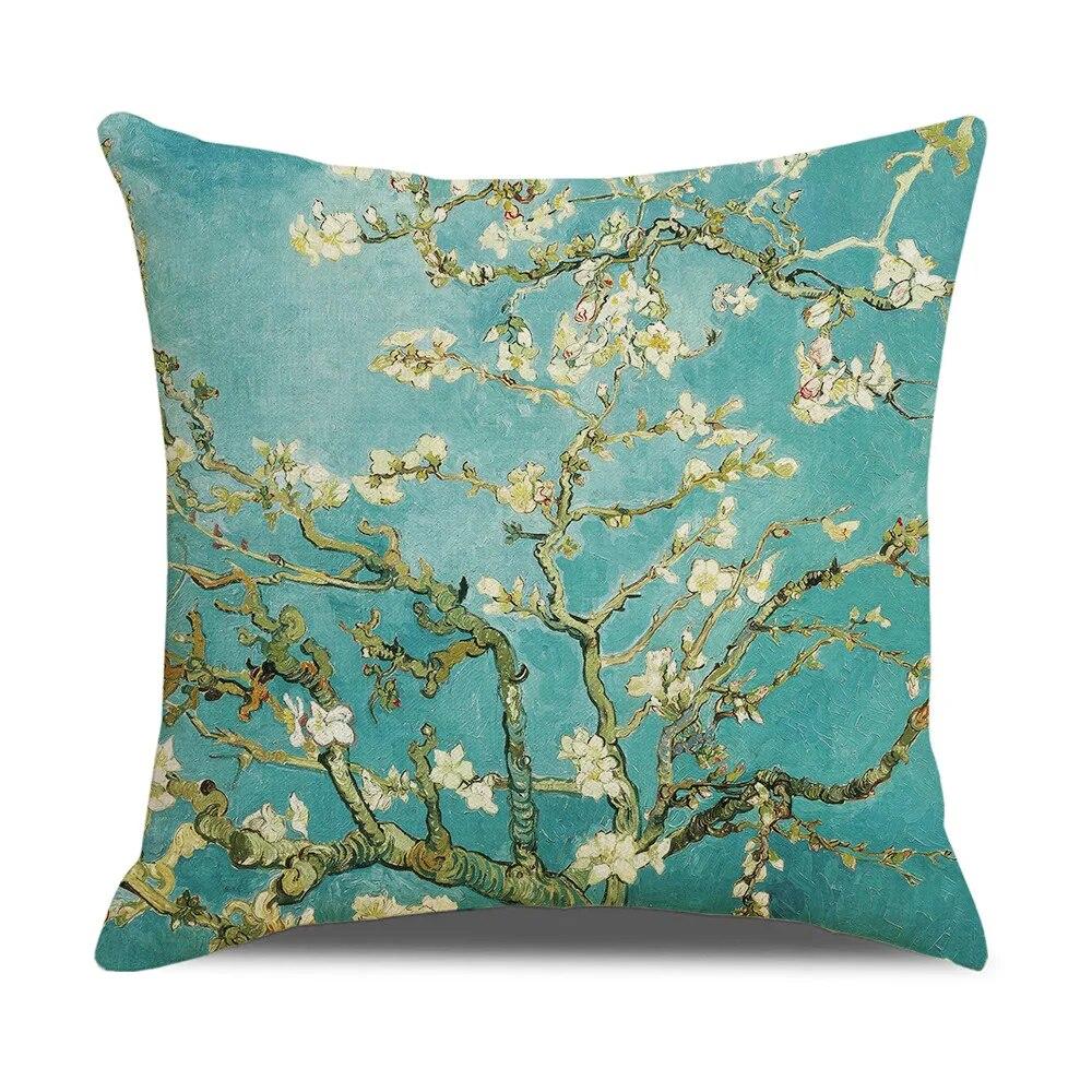 Vintage Art Cushion Cover Van Gogh Oil Painting Pillowcase Living Room Sofa Decoration Pillowcase