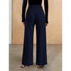 Women's Spring and Autumn Metal Belt with High Waist Vertical Suit Pants