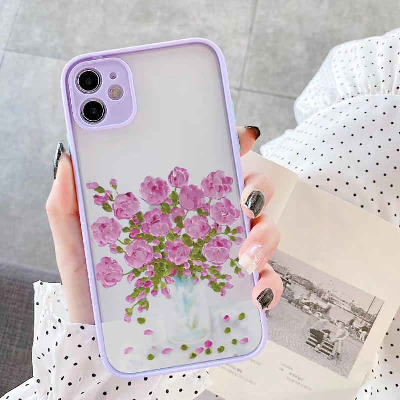 Ретро Масляная Живопись Цветок Чехол Для Телефона Для iPhone 11 12 Pro Max 16 15 Pro Max 13 12 Mini X XR XS SE2 8 7 Plus 14 Plus Чехлы
